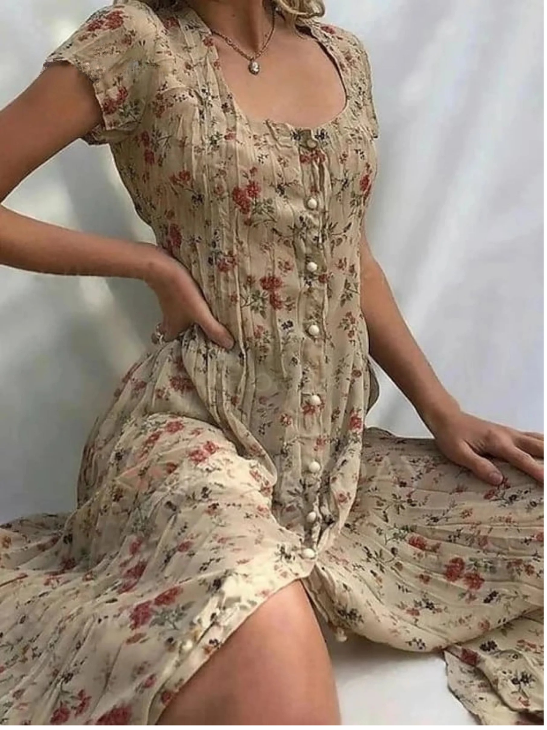 Women's Shift Dress Short Sleeve Floral Button Front Print Summer, Lily & Sam, image 4