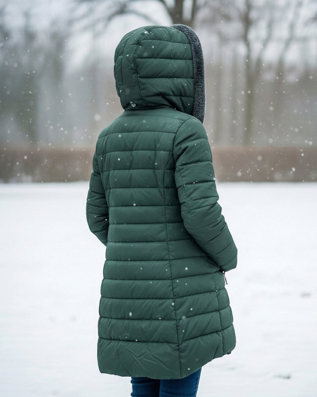 Warm Fleece Lined Puffer Coat with Flattering A Line Fit, Lily & Sam, image 7