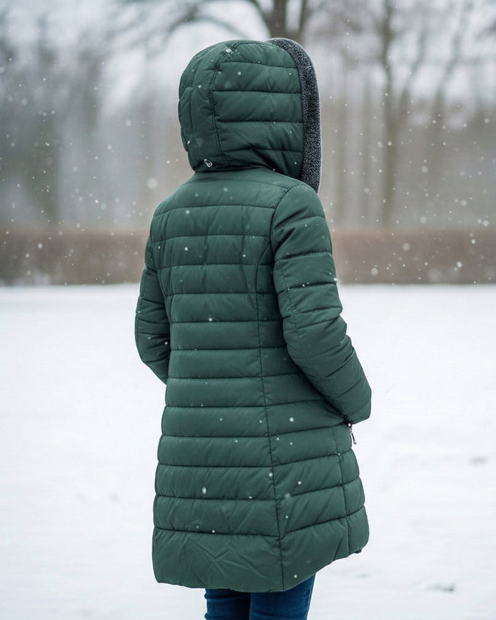 Warm Fleece Lined Puffer Coat with Flattering A Line Fit, Lily & Sam, image 7