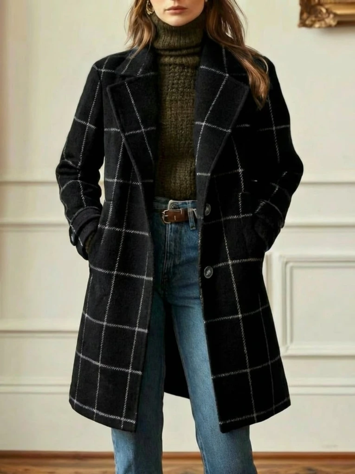 Wool Check Long Coat, Lily & Sam, image 12