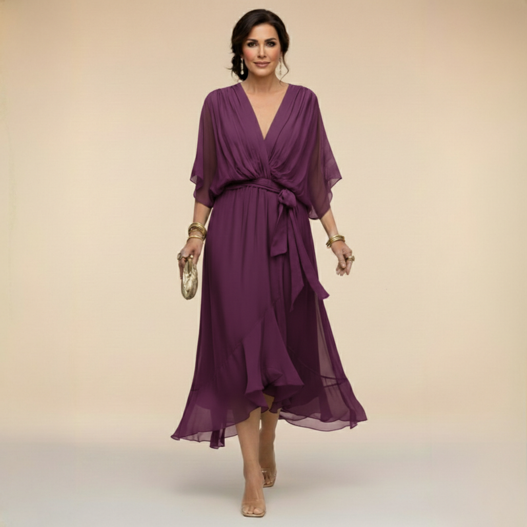 Sandra Chiffon V Neck Dress, Lily & Sam, image 9