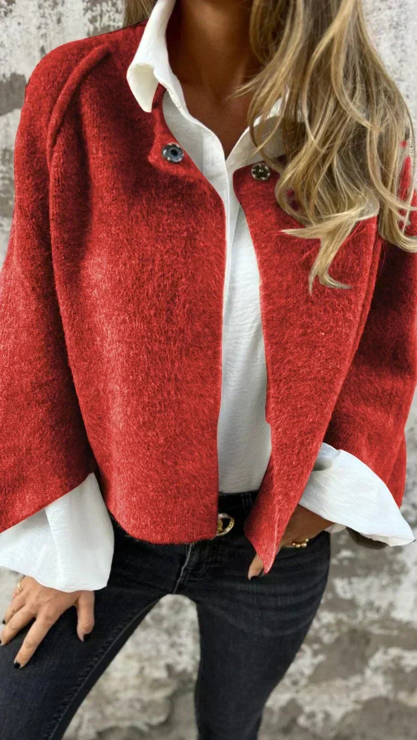 Long Sleeve Round Neck Wool Cardigan, Lily & Sam, image 3