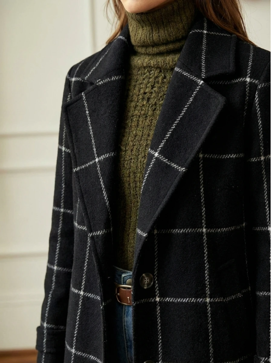 Wool Check Long Coat, Lily & Sam, image 13