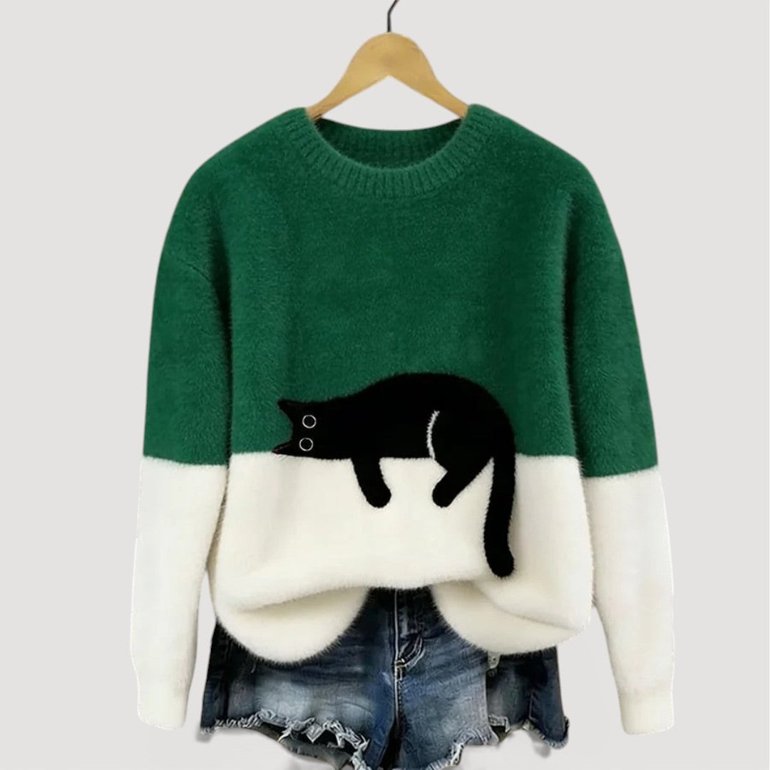 Cat Motif Knit Jumper, Lily & Sam, image 4
