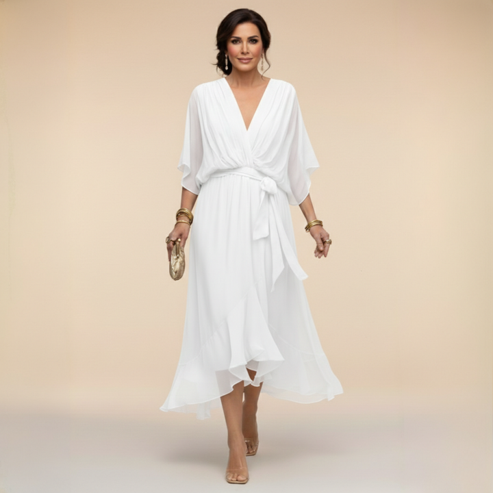 Sandra Chiffon V Neck Dress, Lily & Sam, image 8