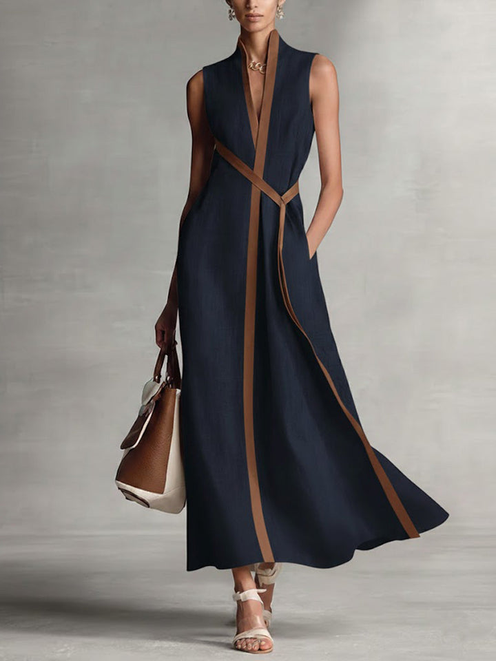 Refined Linen Blend Wrap Maxi Dress, Lily & Sam, image 1