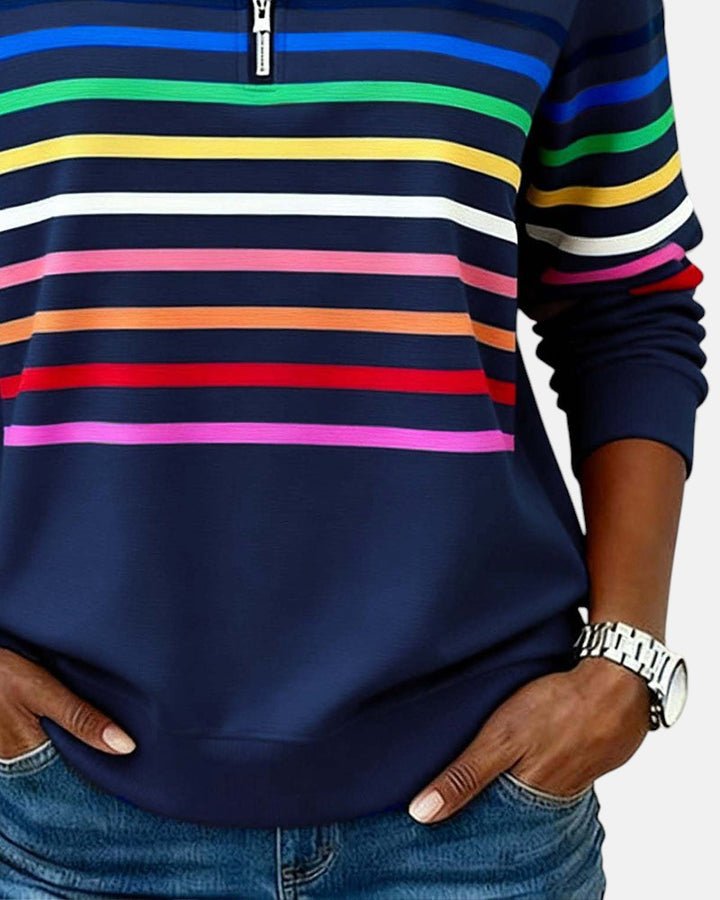 Rainbow Striped Zip Sweatshirt, Lily & Sam, image 6