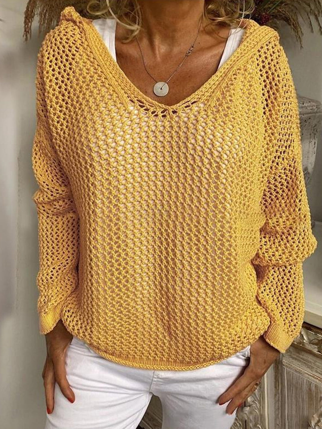 Loose Fit Open Knit Sweater, Lily & Sam, image 4