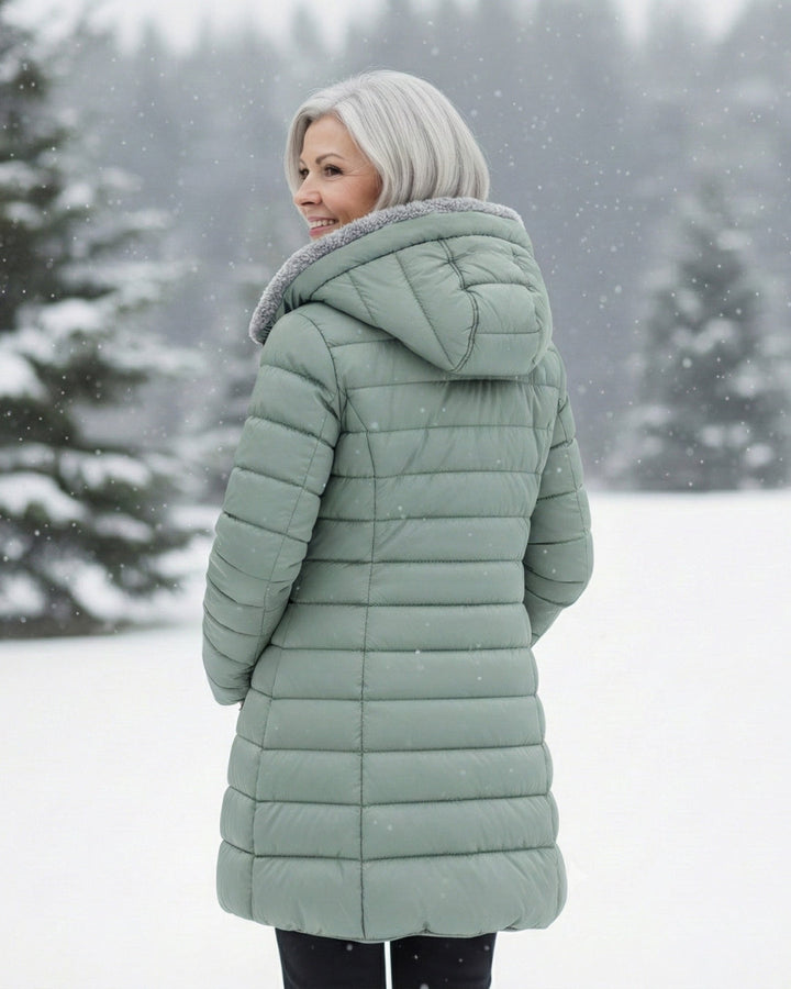 Warm Fleece Lined Puffer Coat with Flattering A Line Fit, Lily & Sam, image 15