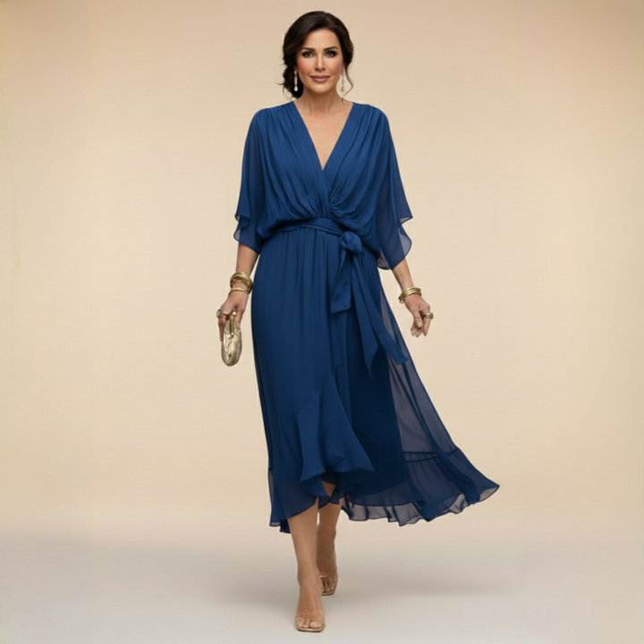 Sandra Chiffon V Neck Dress, Lily & Sam, image 4