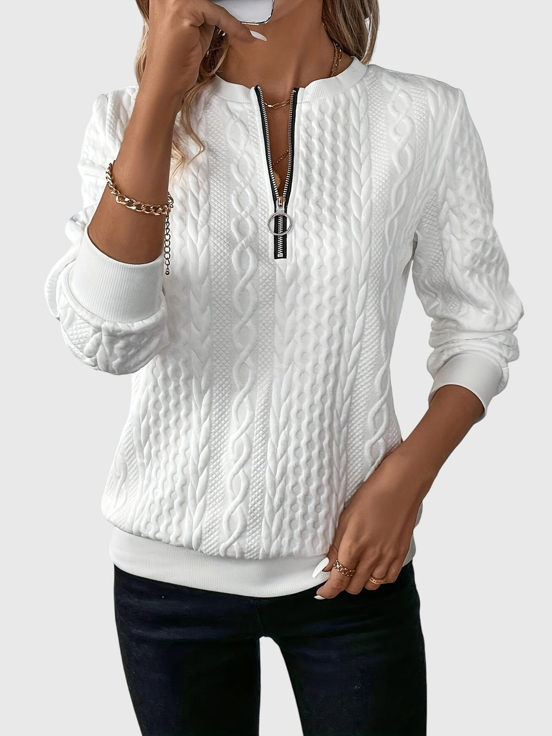 Sweater with Zipper, Lily & Sam, image 1