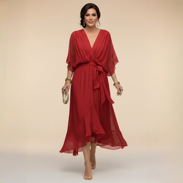 Sandra Chiffon V Neck Dress, Lily & Sam, image 10