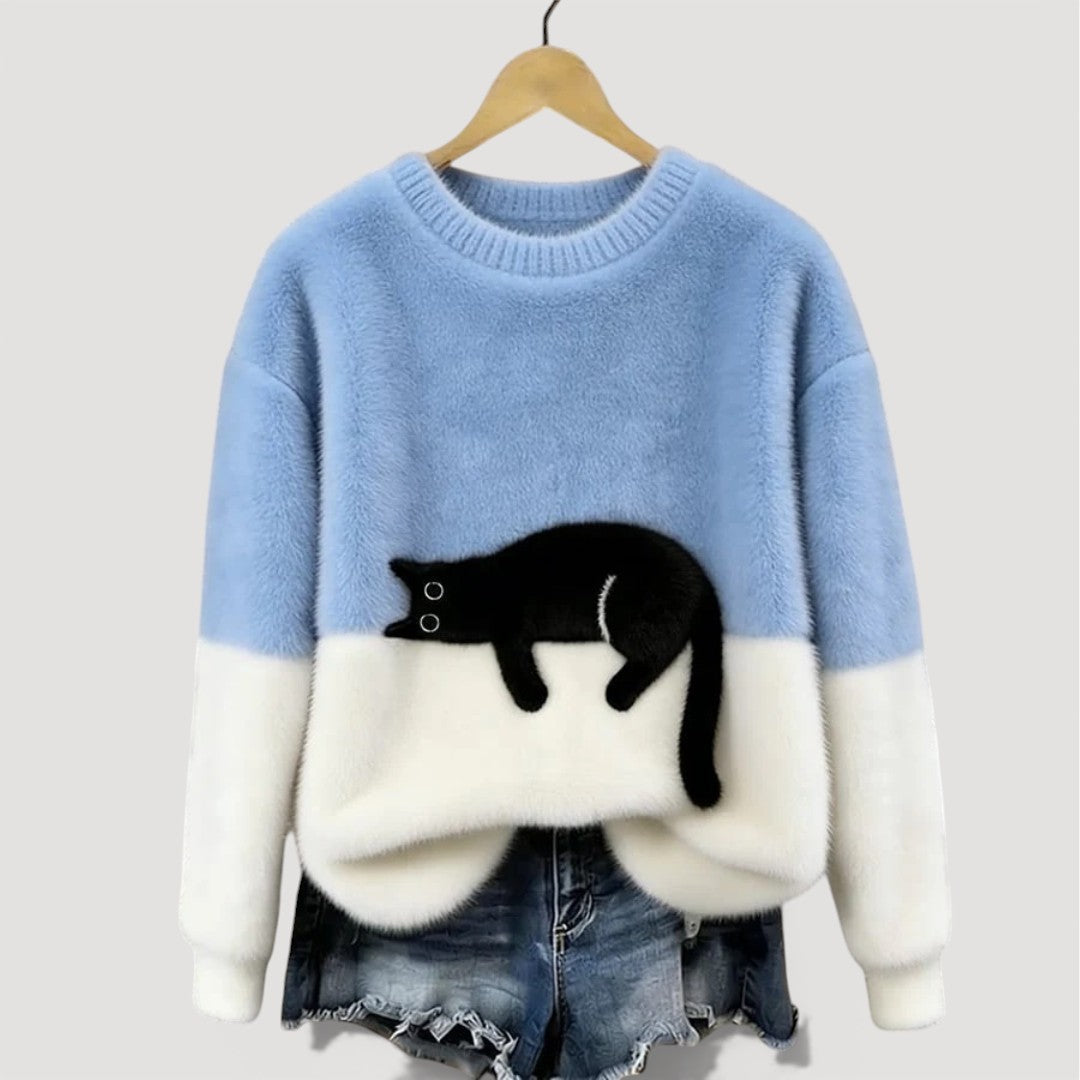 Cat Motif Knit Jumper, Lily & Sam, image 6