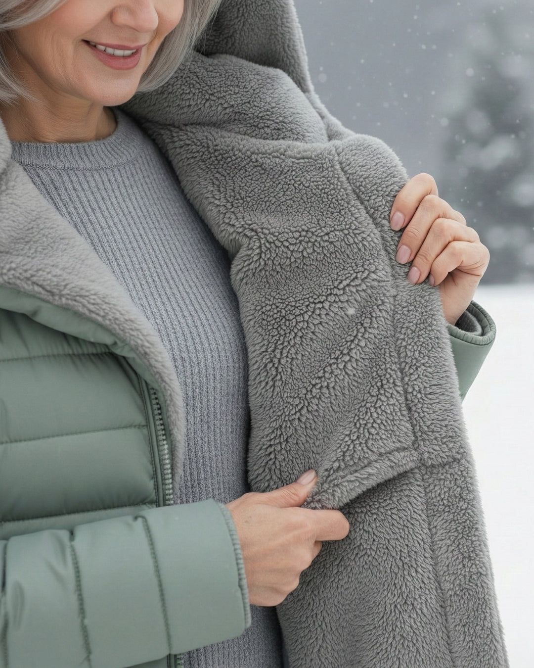 Warm Fleece Lined Puffer Coat with Flattering A Line Fit, Lily & Sam, image 14