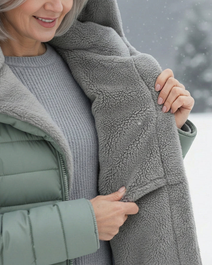 Warm Fleece Lined Puffer Coat with Flattering A Line Fit, Lily & Sam, image 14