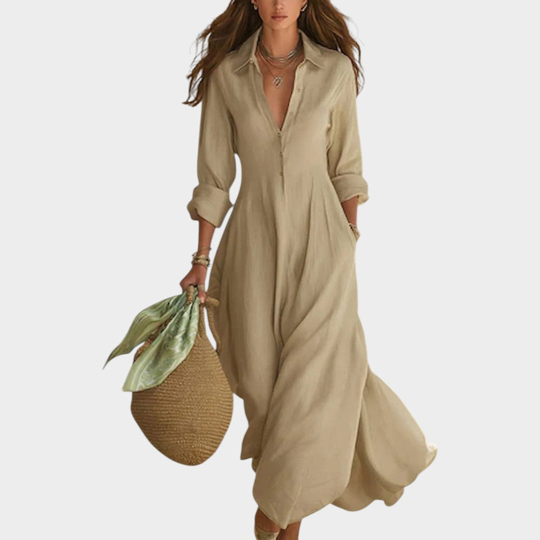 Flowy Button Front Shirt Maxi Dress, Lily & Sam, image 4