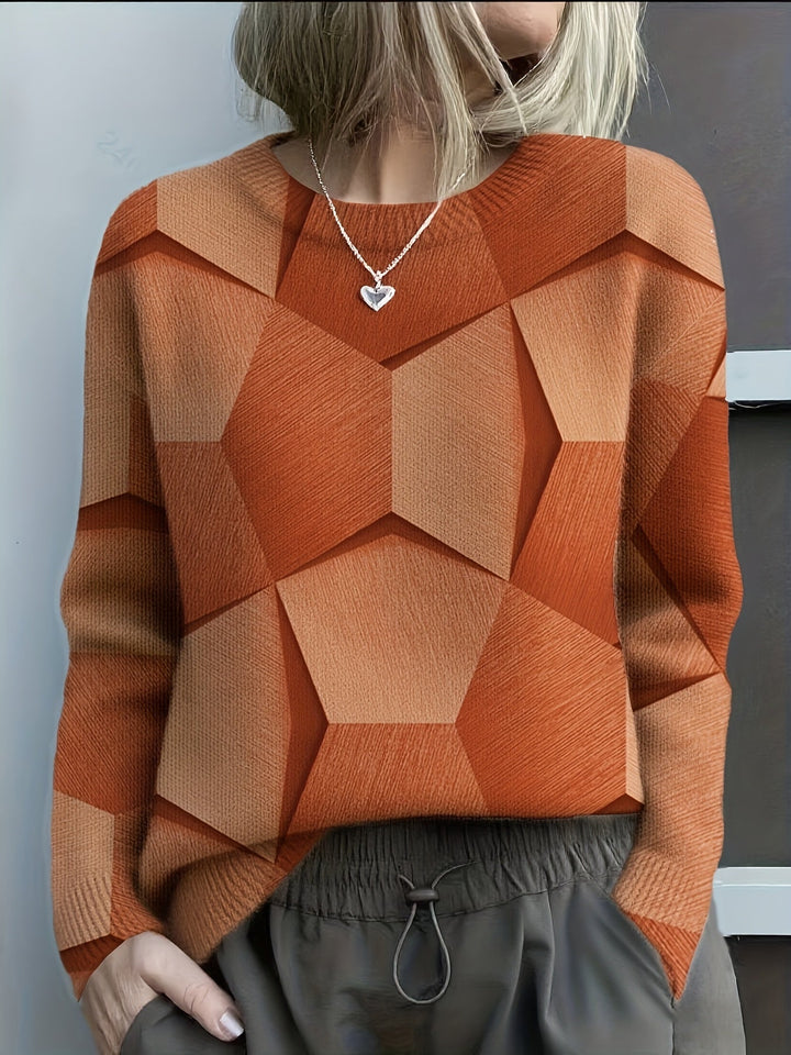 Geometric Colorblock Knit Sweater, Lily & Sam, image 1