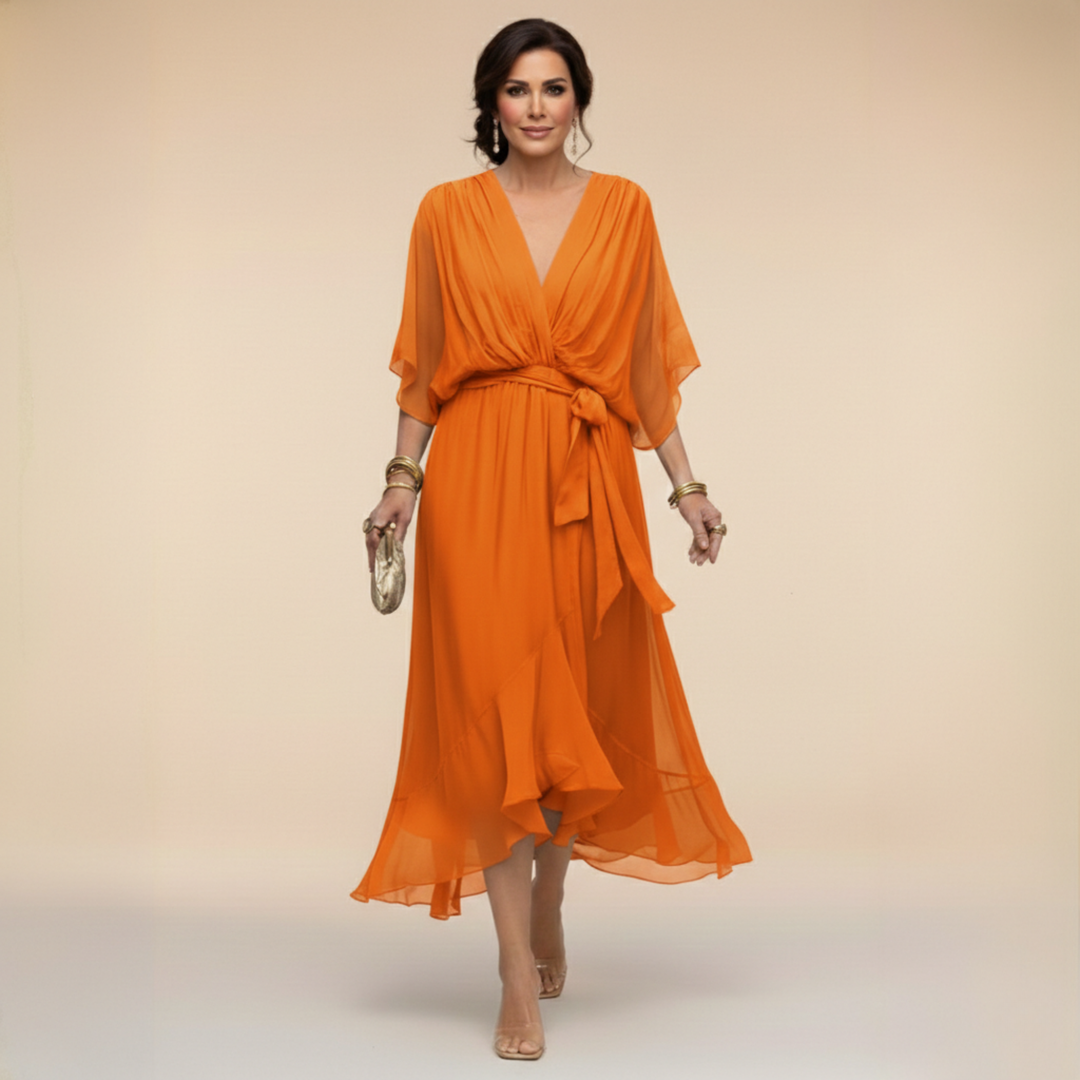 Sandra Chiffon V Neck Dress, Lily & Sam, image 11