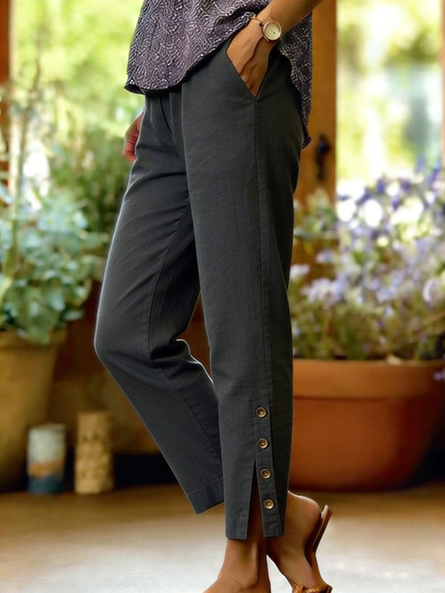 Button Detail Ankle Trousers, Lily & Sam, image 4