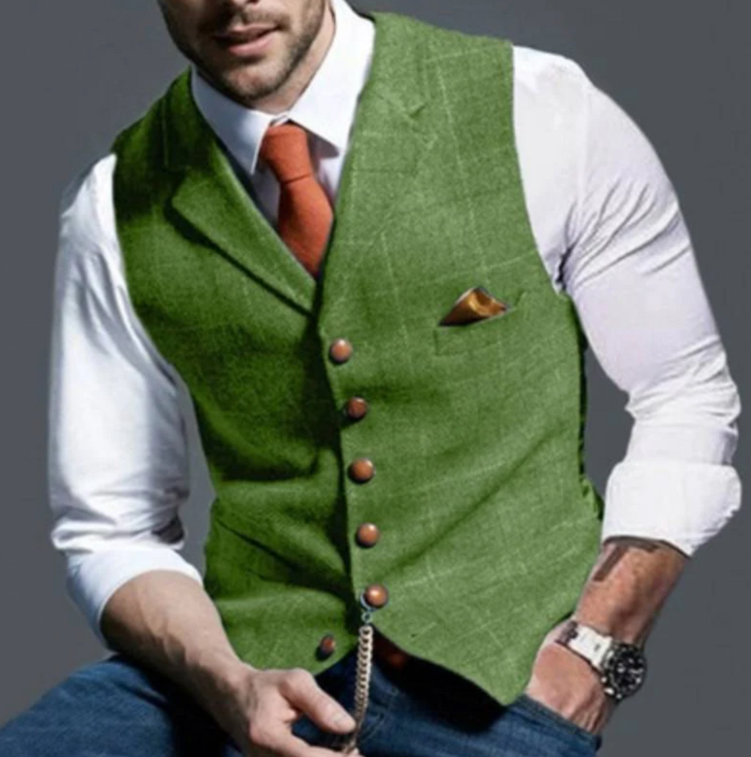 Men's Shawl Collar Button-Front Waistcoat, Lily & Sam, image 2