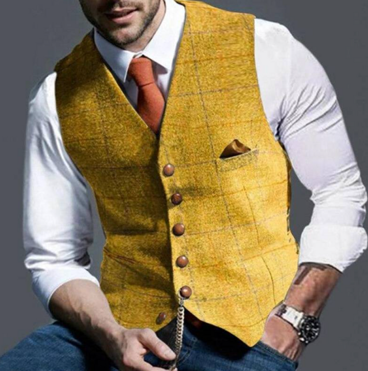 Men's Shawl Collar Button-Front Waistcoat, Lily & Sam, image 3