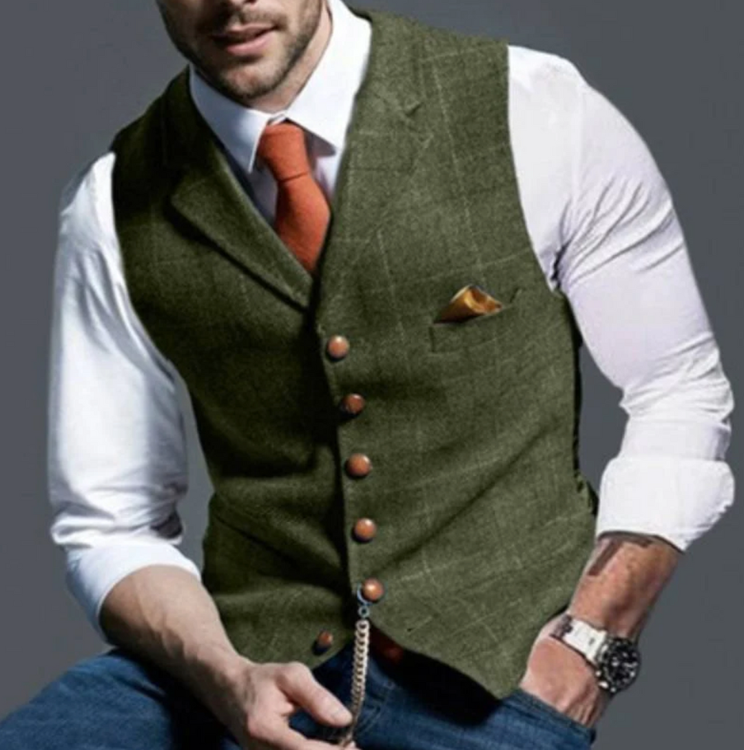 Men's Shawl Collar Button-Front Waistcoat, Lily & Sam, image 4