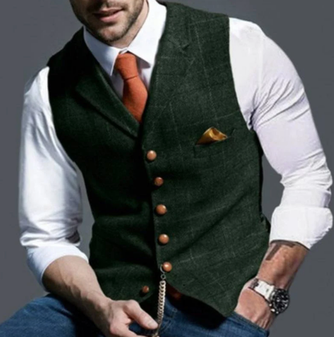 Men's Shawl Collar Button-Front Waistcoat, Lily & Sam, image 5