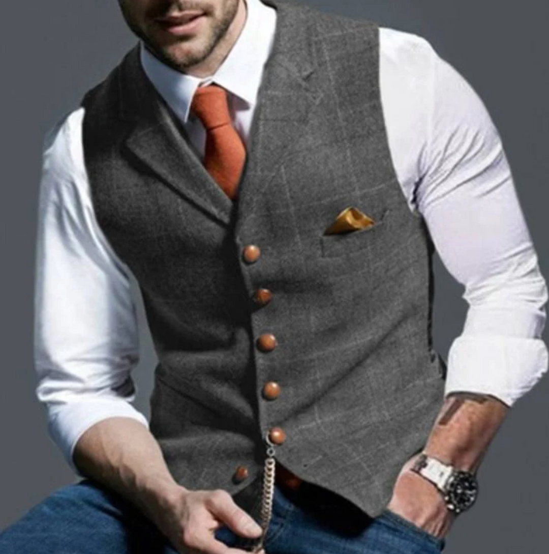 Men's Shawl Collar Button-Front Waistcoat, Lily & Sam, image 6