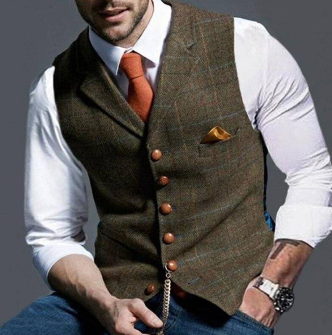 Men's Shawl Collar Button-Front Waistcoat, Lily & Sam, image 7