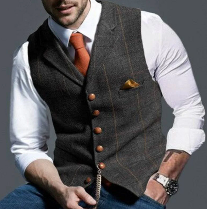 Men's Shawl Collar Button-Front Waistcoat, Lily & Sam, image 8