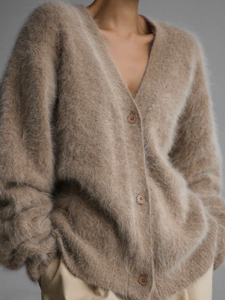 Celeste Luxe Fuzzy Cardigan, Lily & Sam, image 2