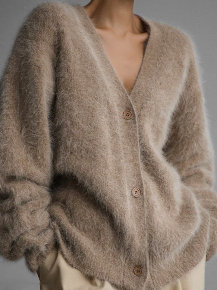 Celeste Luxe Fuzzy Cardigan, Lily & Sam, image 2
