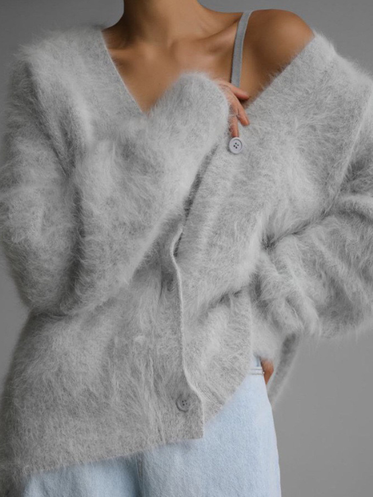 Celeste Luxe Fuzzy Cardigan, Lily & Sam, image 3
