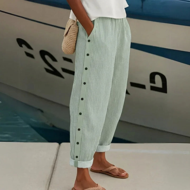 Stylish Striped Button Pants, Lily & Sam, image 6