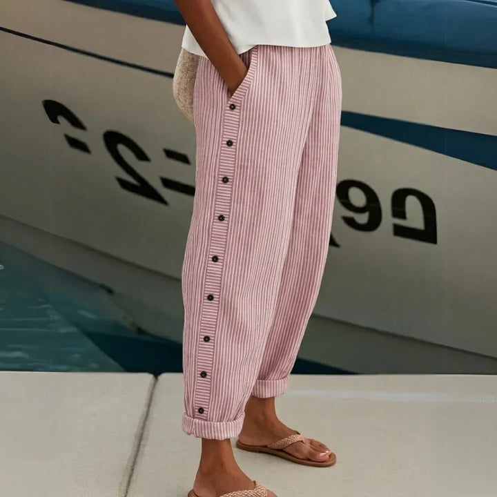 Stylish Striped Button Pants, Lily & Sam, image 4