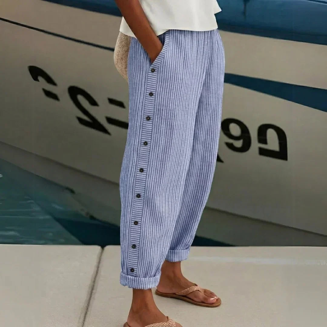 Stylish Striped Button Pants, Lily & Sam, image 5