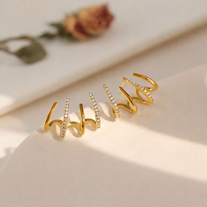 Spiral Ear Cuff Earrings, Lily & Sam, image 1