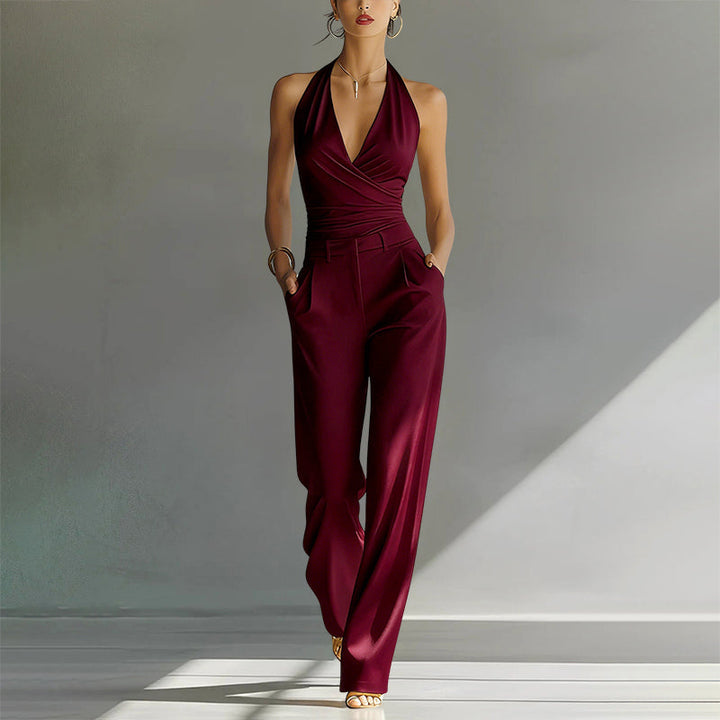 Women's Halter Top and Wide Leg Trousers Set, Lily & Sam, image 4