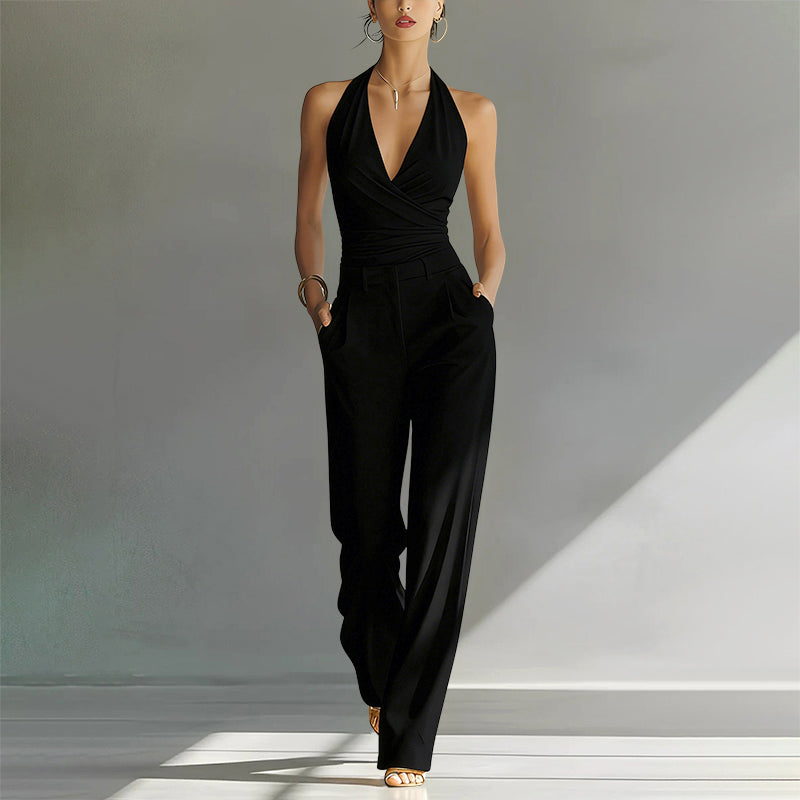 Women's Halter Top and Wide Leg Trousers Set, Lily & Sam, image 3