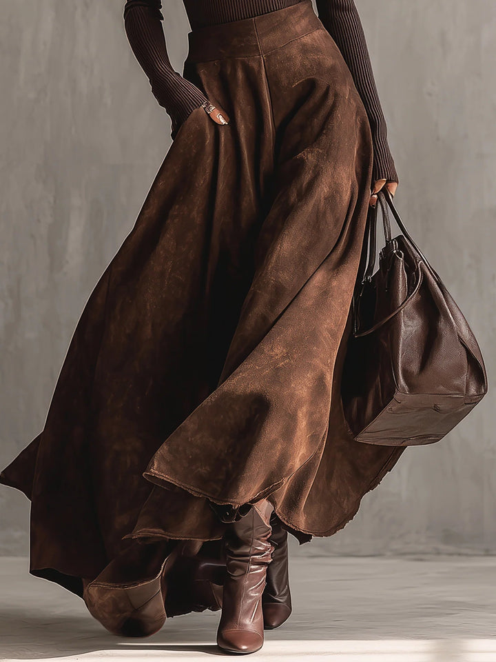Sienna Distressed Suede Midi Skirt Set, Lily & Sam, image 3
