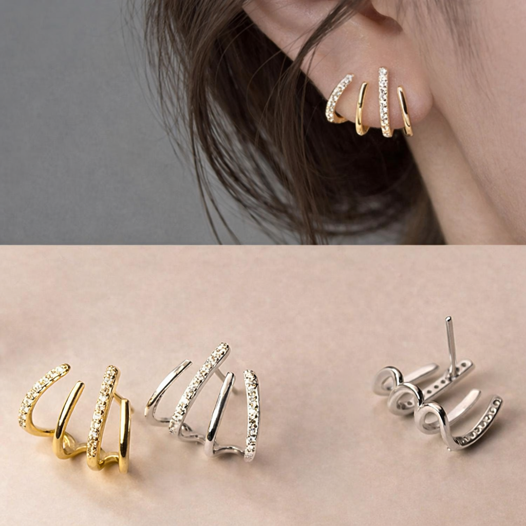 Spiral Ear Cuff Earrings, Lily & Sam, image 3