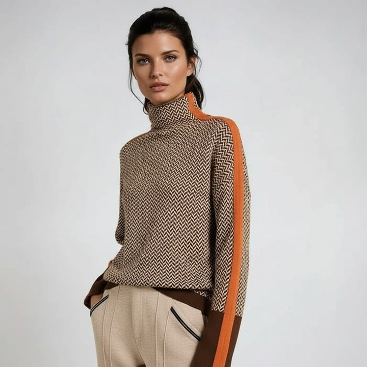 Turtleneck with Contrasting Stripes, Lily & Sam, image 1
