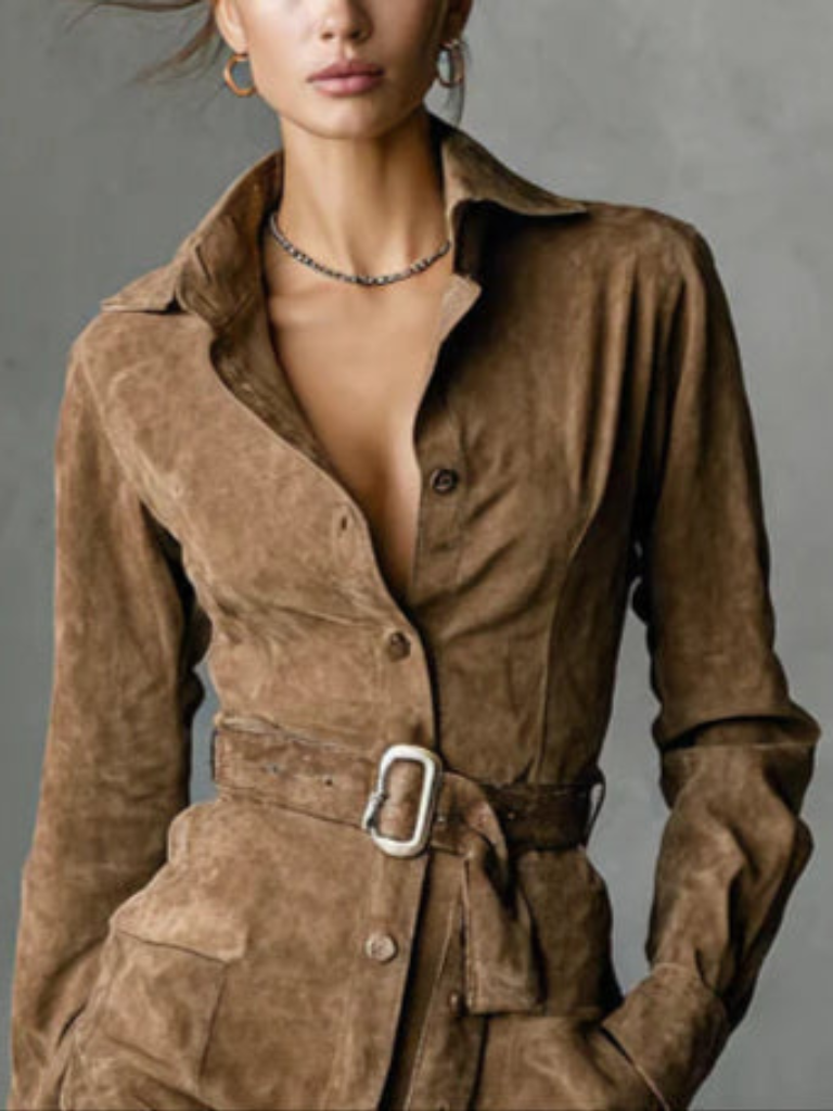 Selene Suede Midi Coat Dress, Lily & Sam, image 3