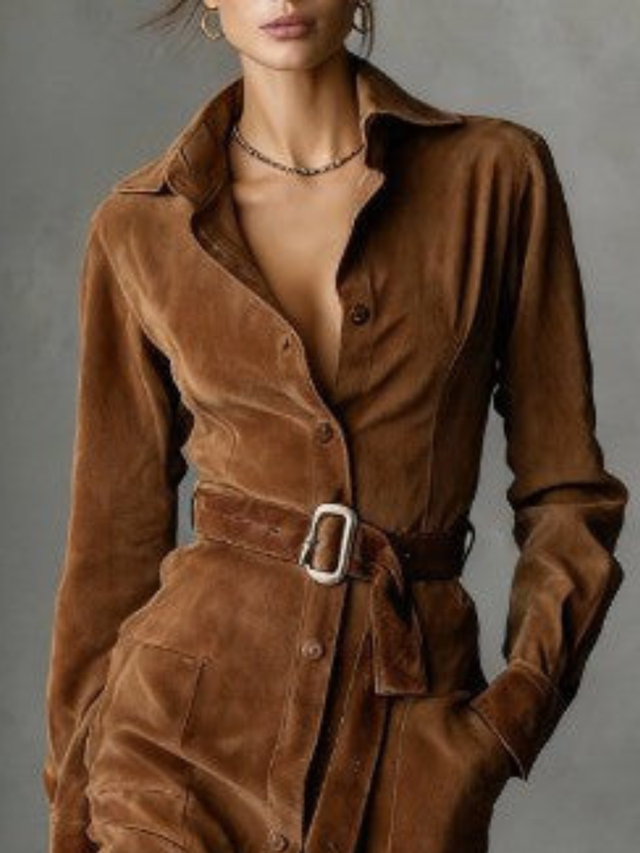 Selene Suede Midi Coat Dress, Lily & Sam, image 7