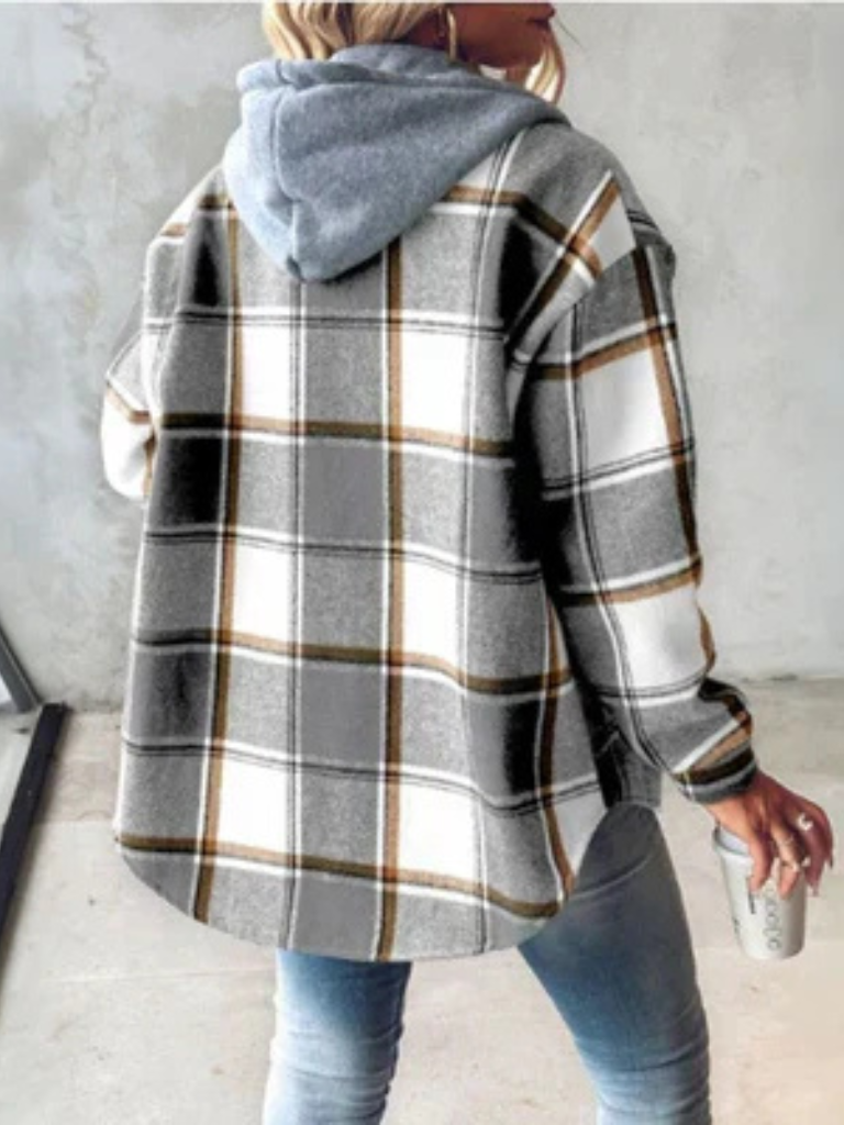 Camden Plaid Hooded Shacket, Lily & Sam, image 3
