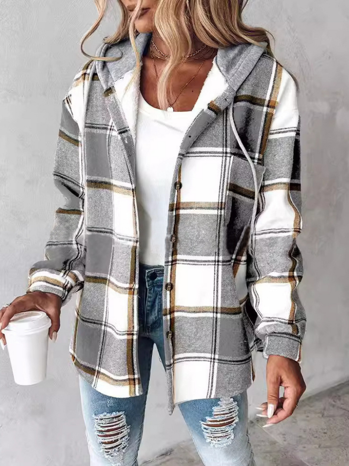Camden Plaid Hooded Shacket, Lily & Sam, image 2
