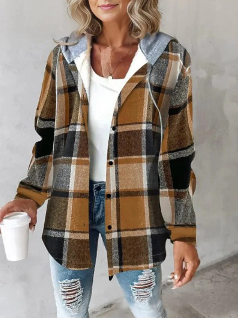 Camden Plaid Hooded Shacket, Lily & Sam, image 4