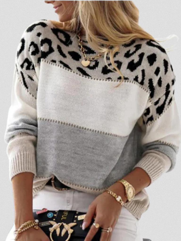 Leopard Accent Sweater, Lily & Sam, image 2