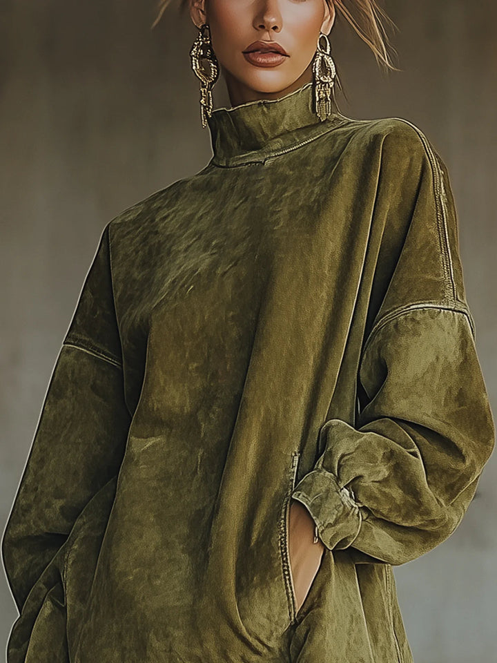 Suede Fringe Turtleneck Dress, Lily & Sam, image 4