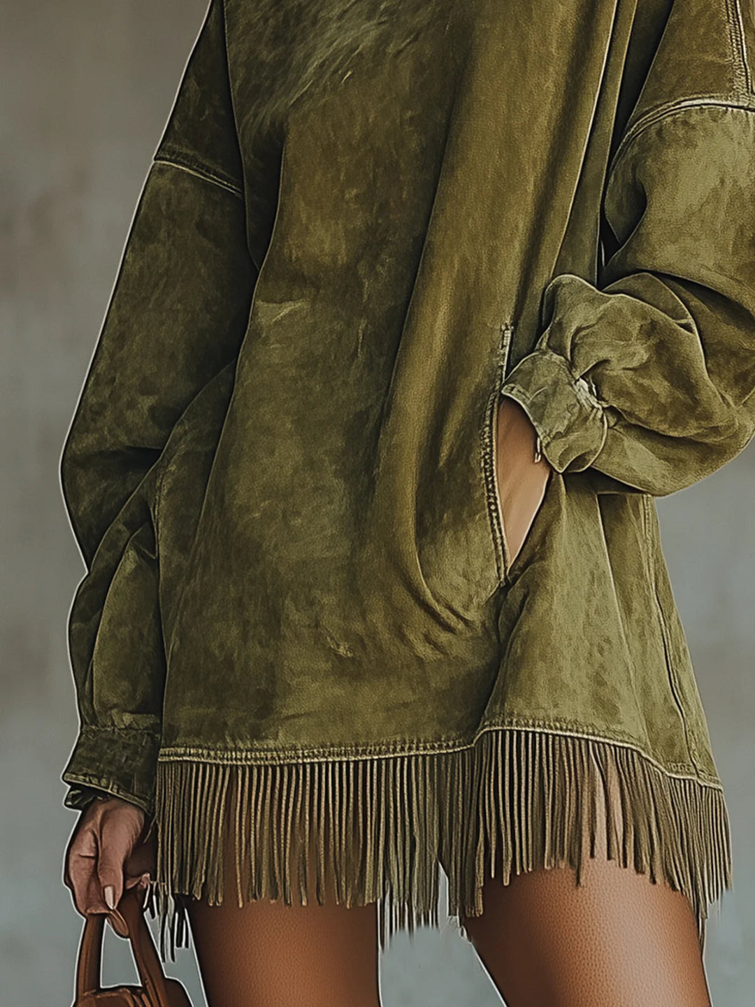 Suede Fringe Turtleneck Dress, Lily & Sam, image 5
